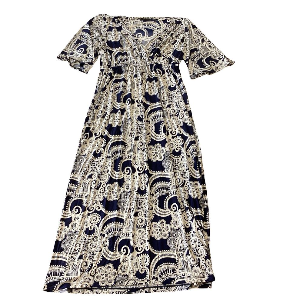 KOH KOH Long V-Neck Maxi Dress - Picture 5 of 9